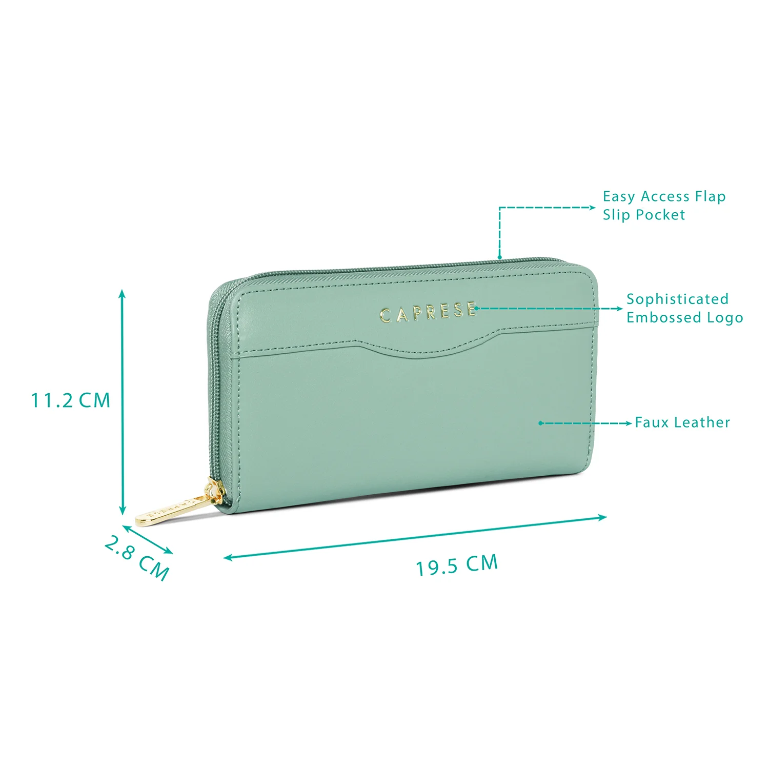 Caprese Athena Medium Sage Green Wallet - Image 7