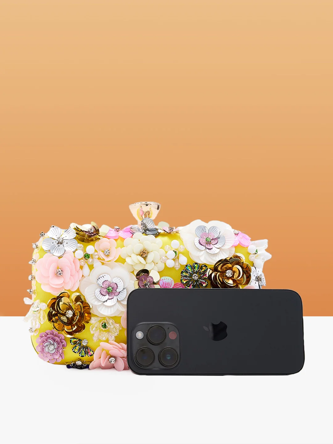Caprese Ava Floral Small Yellow Clutch Box - Image 4