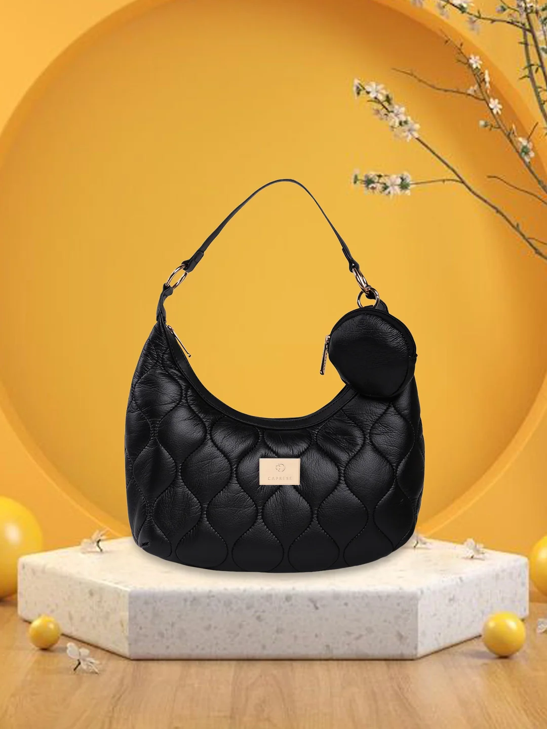 Caprese Briar Medium Black Hobo Bag - Image 13