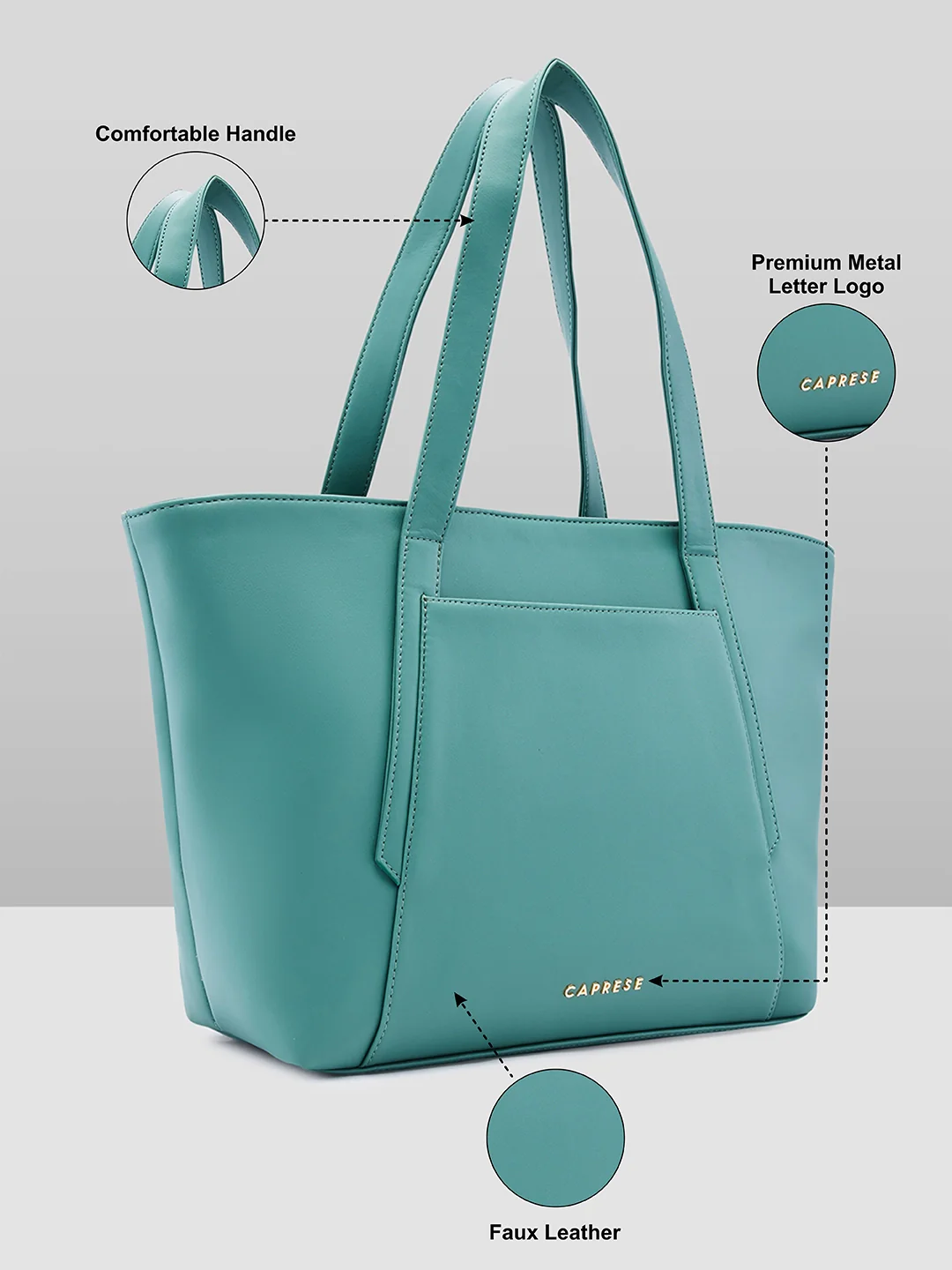 Caprese Aarya Large Mint Tote Bag - Image 6