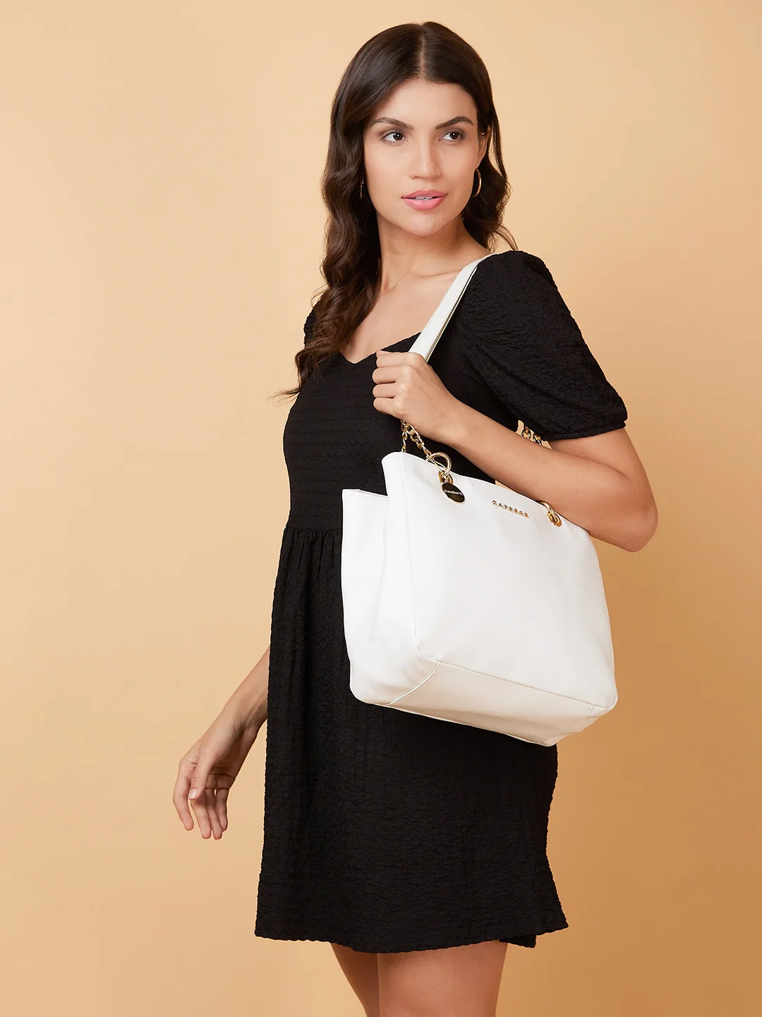 Caprese Abena Small White Tote Bag - Image 8