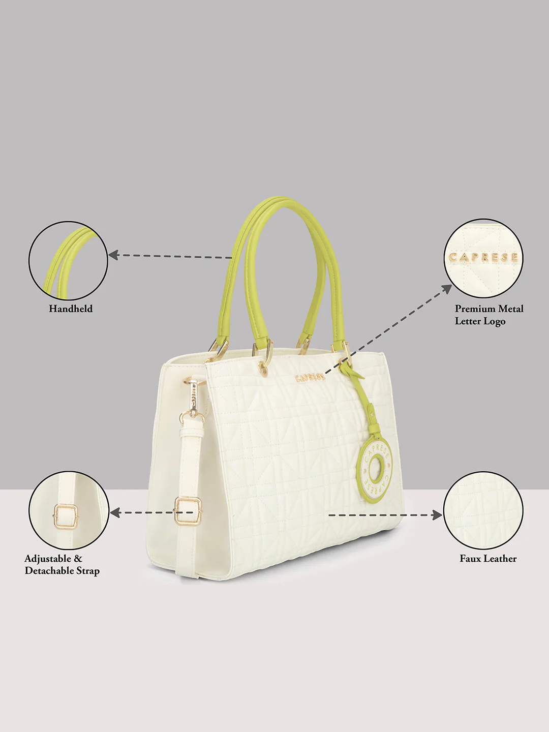 Caprese Aimee Medium Alpine Oat Satchel - Image 16
