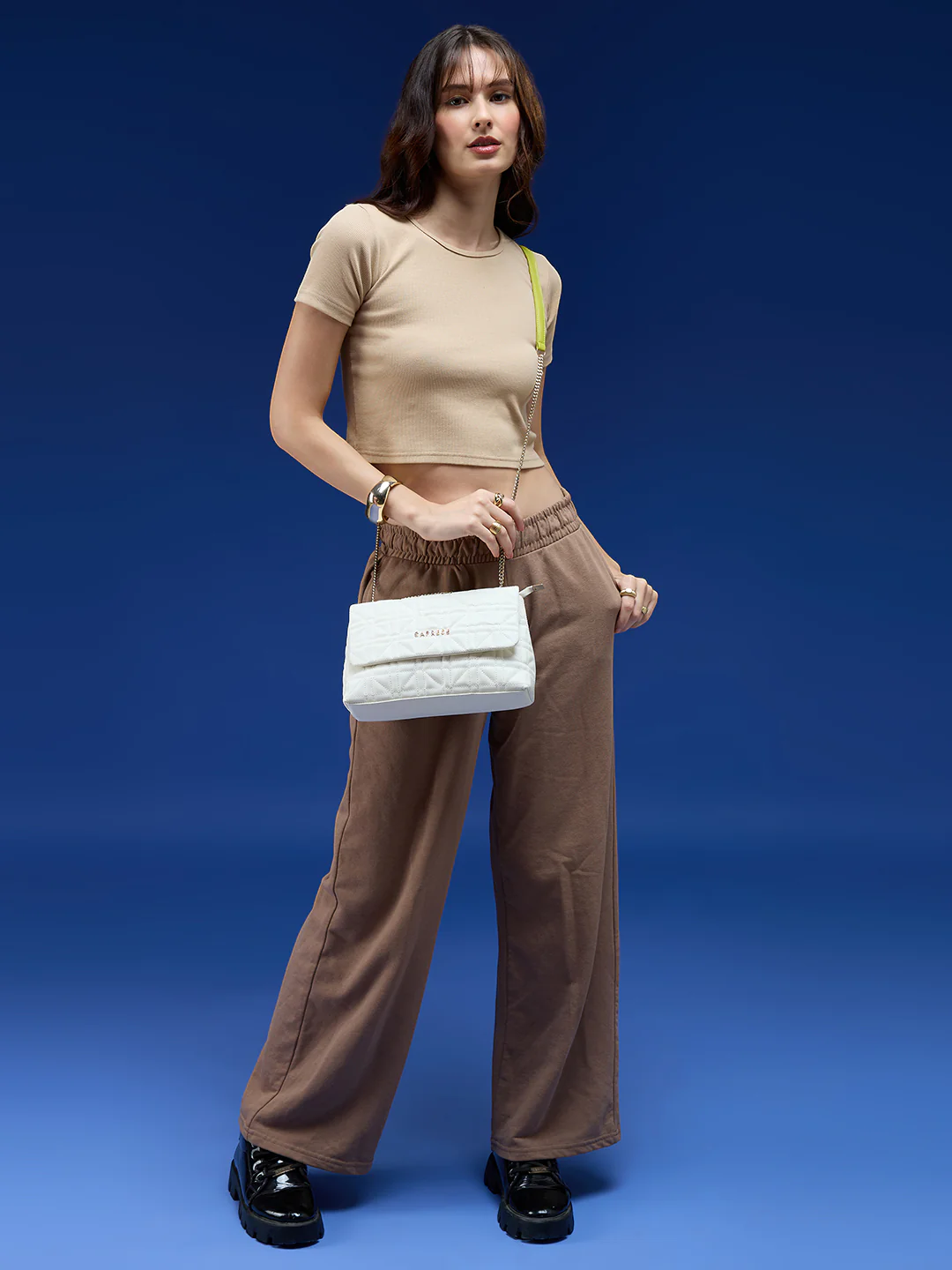 Caprese Aimee Medium Alpine Oat Sling Bag - Image 12