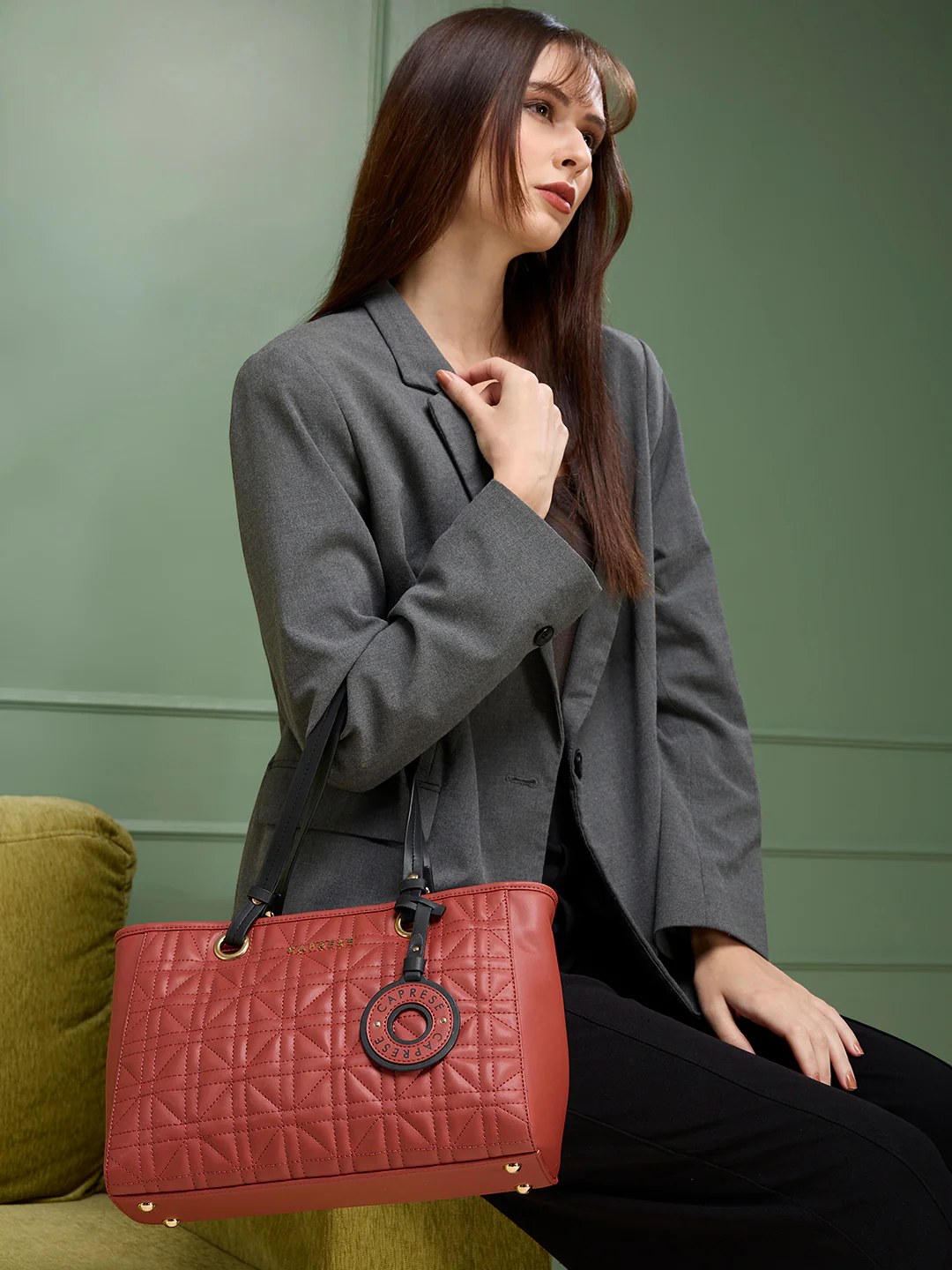 Caprese Aimee Medium Intense Rust Tote Bag - Image 13