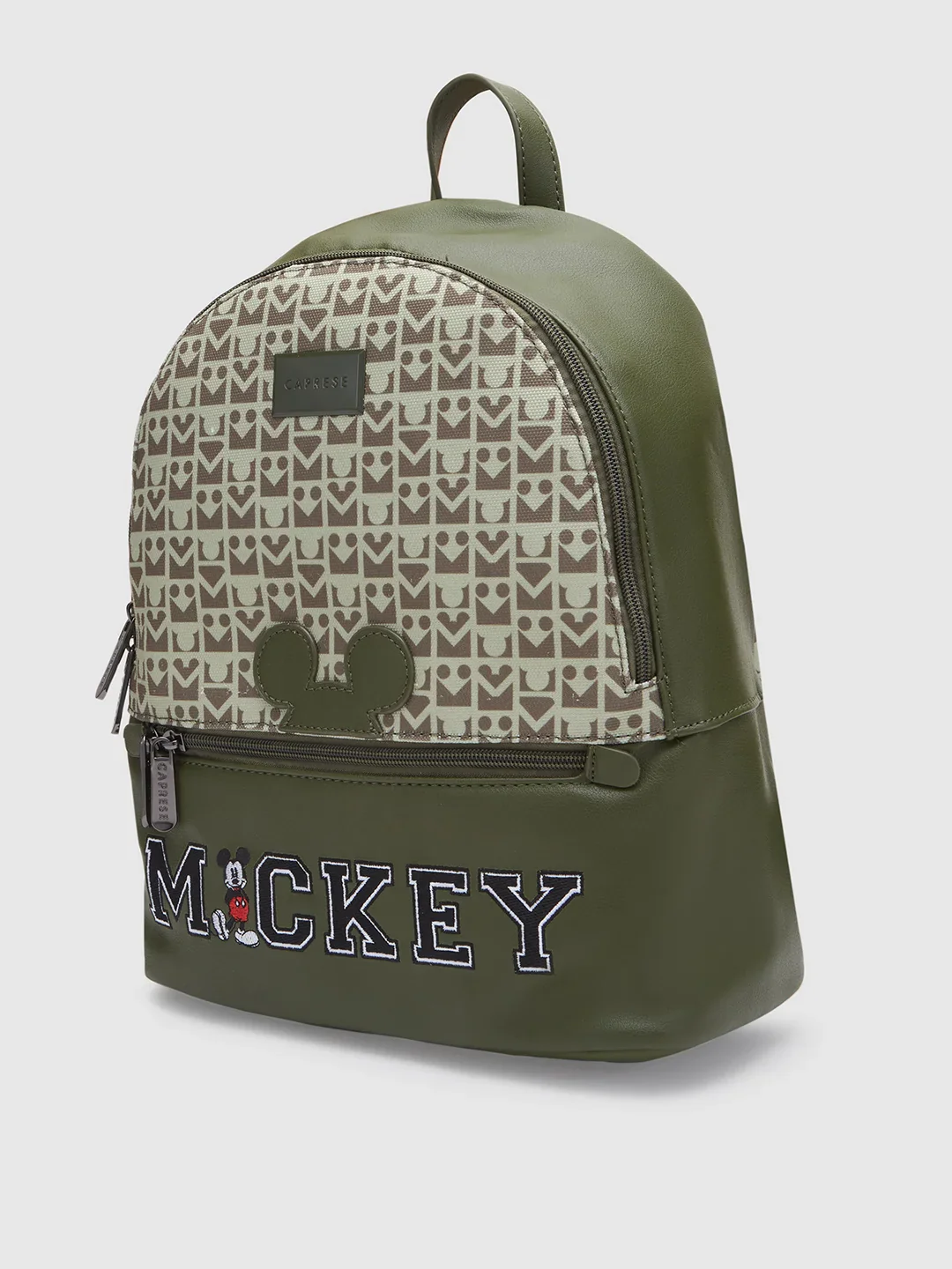 Caprese Disney Graphic Mickey Mouse Medium Olive Green Backpack - Image 5