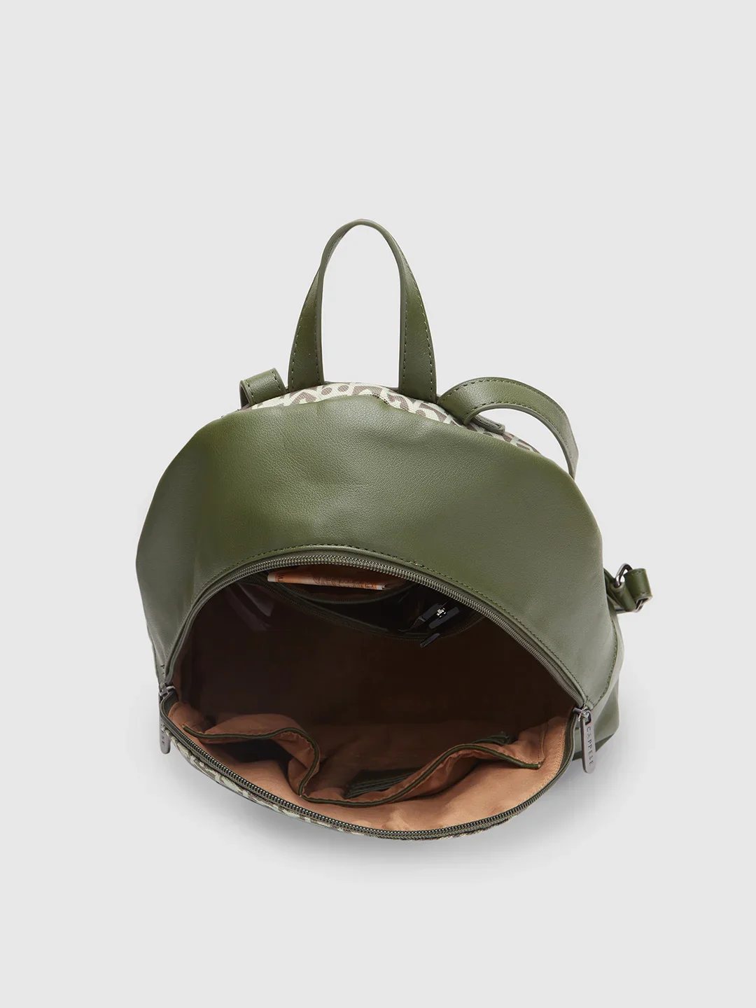 Caprese Disney Graphic Mickey Mouse Medium Olive Green Backpack - Image 9