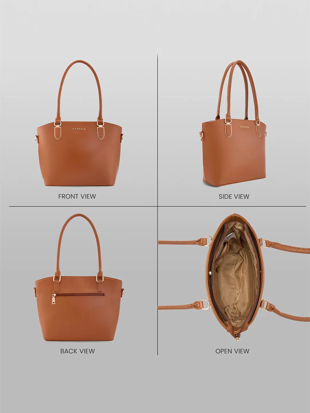 Caprese Akina Medium Tan Satchel Bag - Image 8
