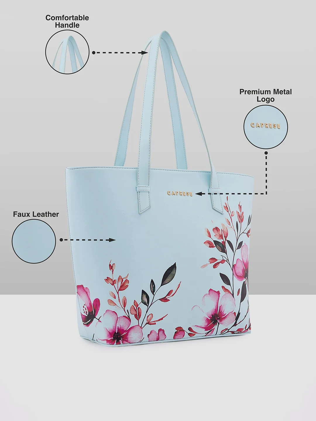 Caprese Alaya Large Blue Tote Bag - Image 4