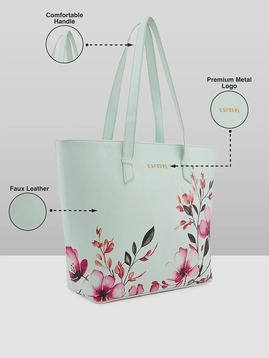 Caprese Alaya Large Green Tote Bag - Image 4