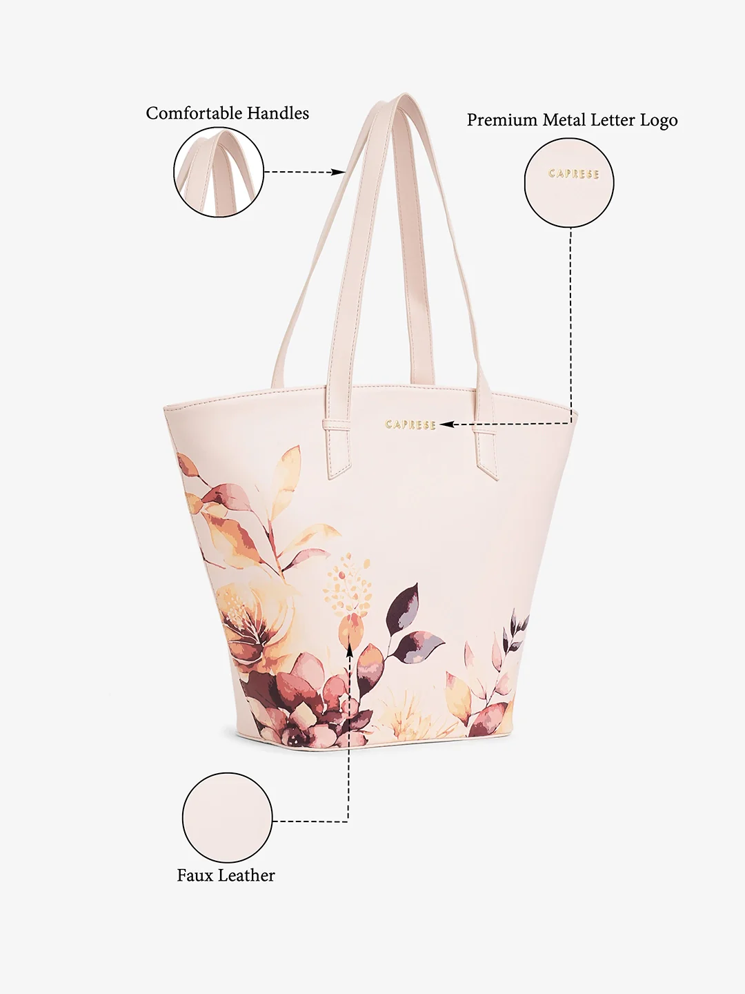 Caprese Alaya Large Pink Satchel Bag - Image 9