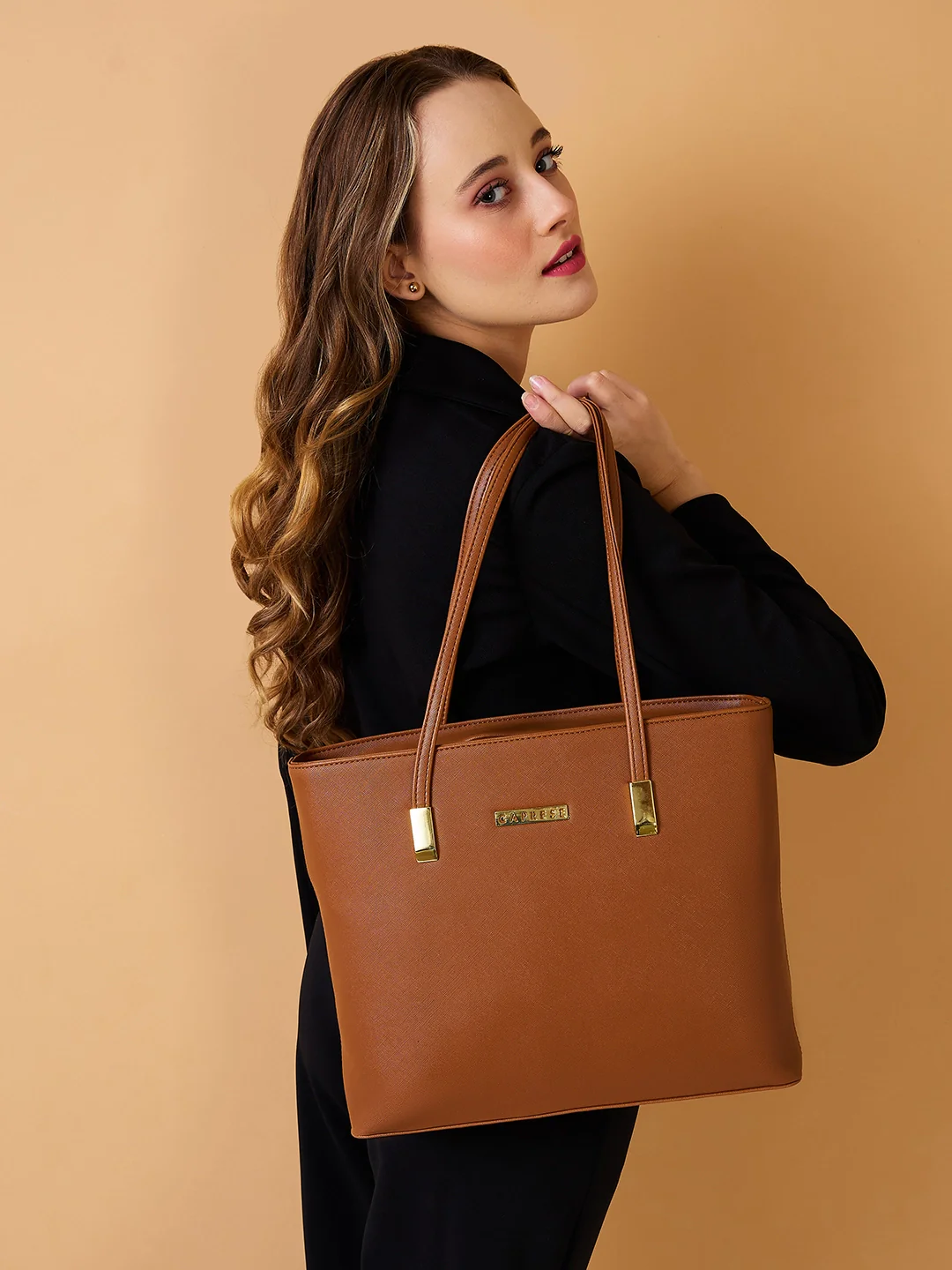 Caprese Alicie Medium Tan Tote Bag - Image 2