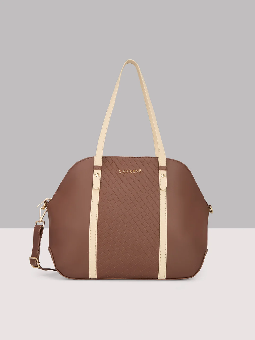 Caprese Alpine Medium Chocolate Brown Satchel Bag - Image 10
