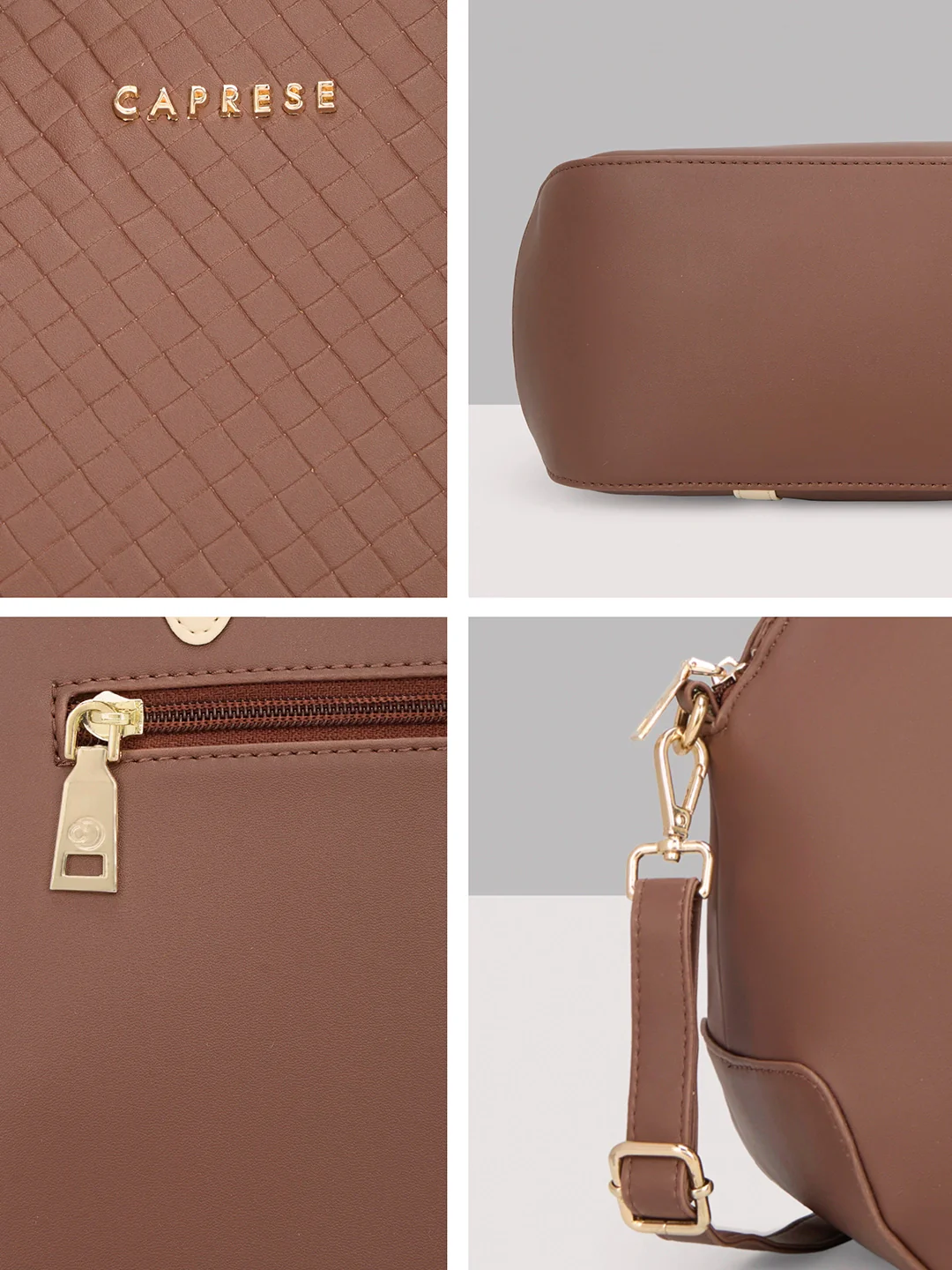 Caprese Alpine Medium Chocolate Brown Satchel Bag - Image 9