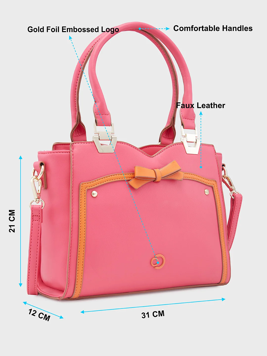 Caprese Amayra Medium Fuchsia Satchel Bag - Image 9