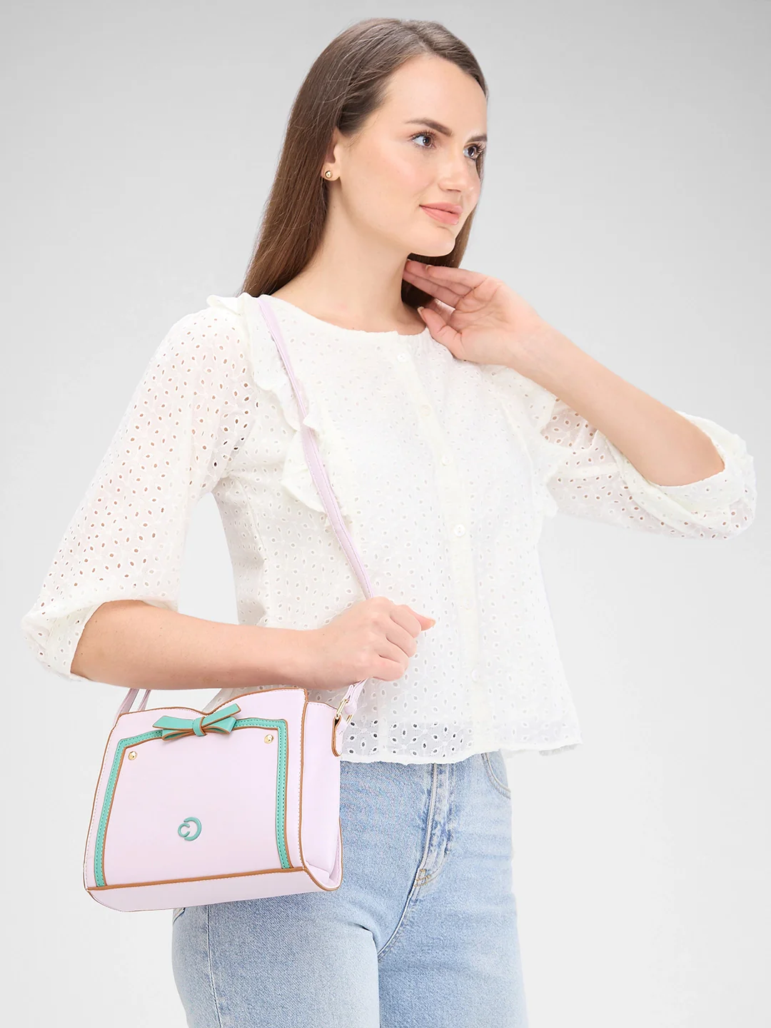 Caprese Amayra Medium Lilac Sling Bag - Image 12
