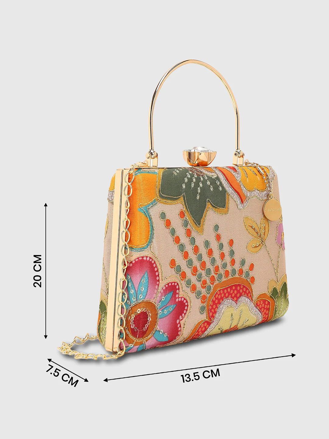 Caprese Amyrah Medium Ivory Embroidered Clutch Bag - Image 6