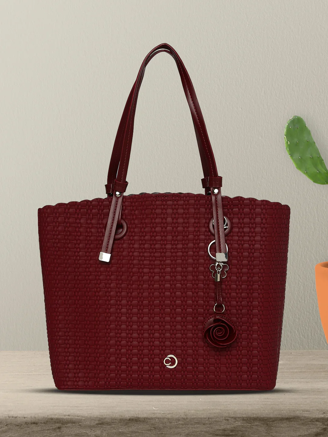 Caprese Andrea Small Red Office Tote Bag - Image 11
