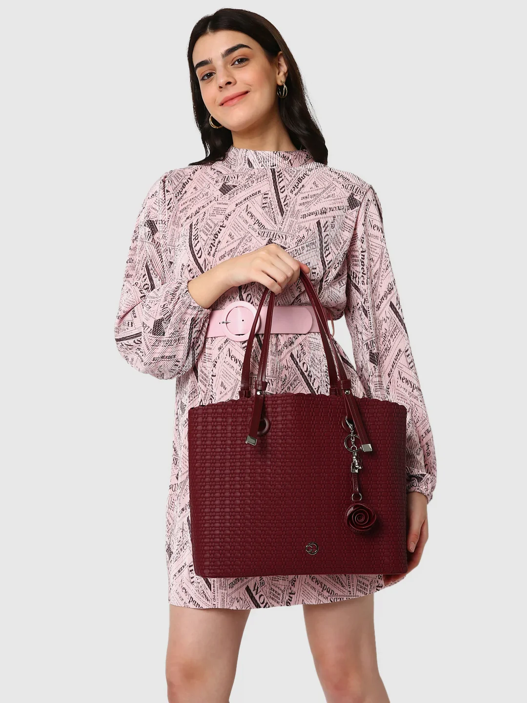 Caprese Andrea Small Red Office Tote Bag - Image 12