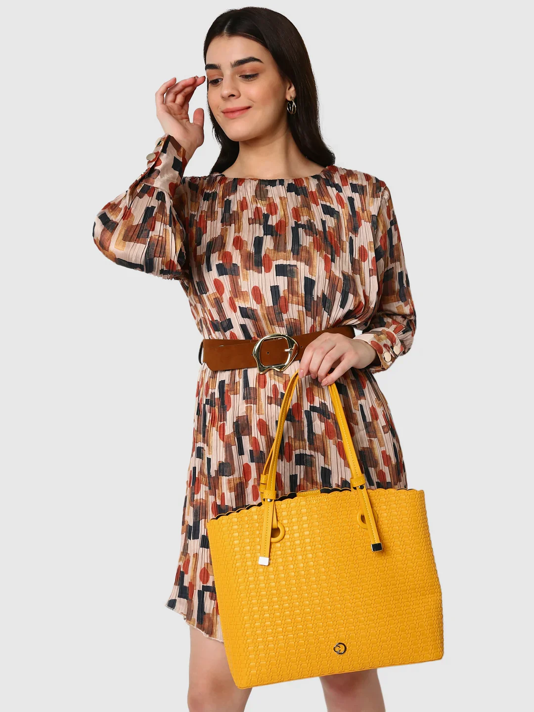 Caprese Andrea Small Yellow Office Tote Bag - Image 3