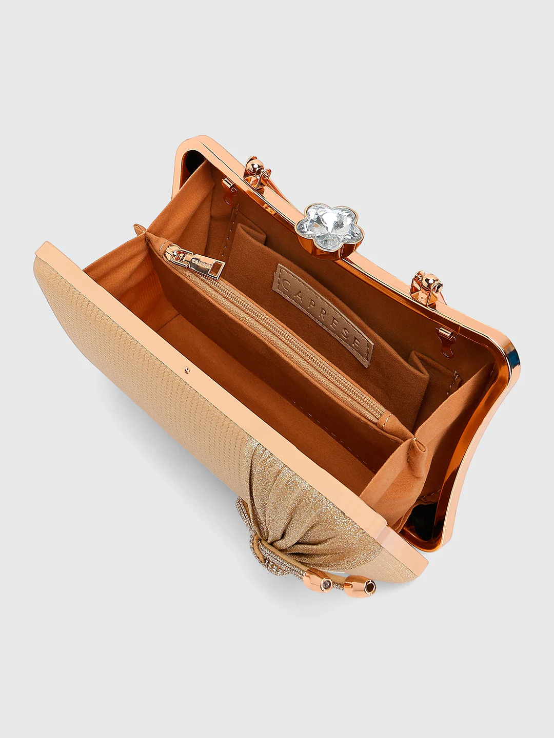 Caprese Anya Medium Gold Textured Clutch Bag - Image 14