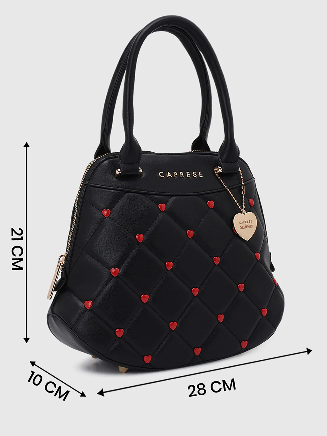 Caprese Ashley Medium Black Satchel Bag - Image 8