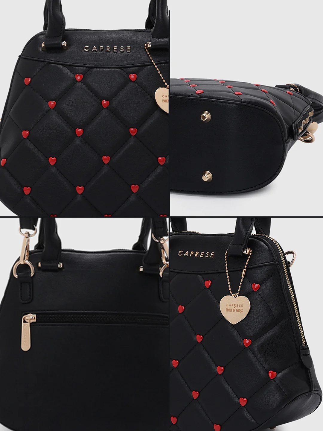 Caprese Ashley Medium Black Satchel Bag - Image 9
