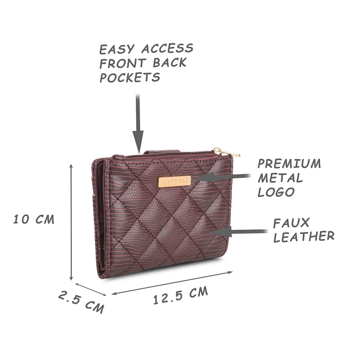 Caprese Athena Small Plum Fold Wallet - Image 3