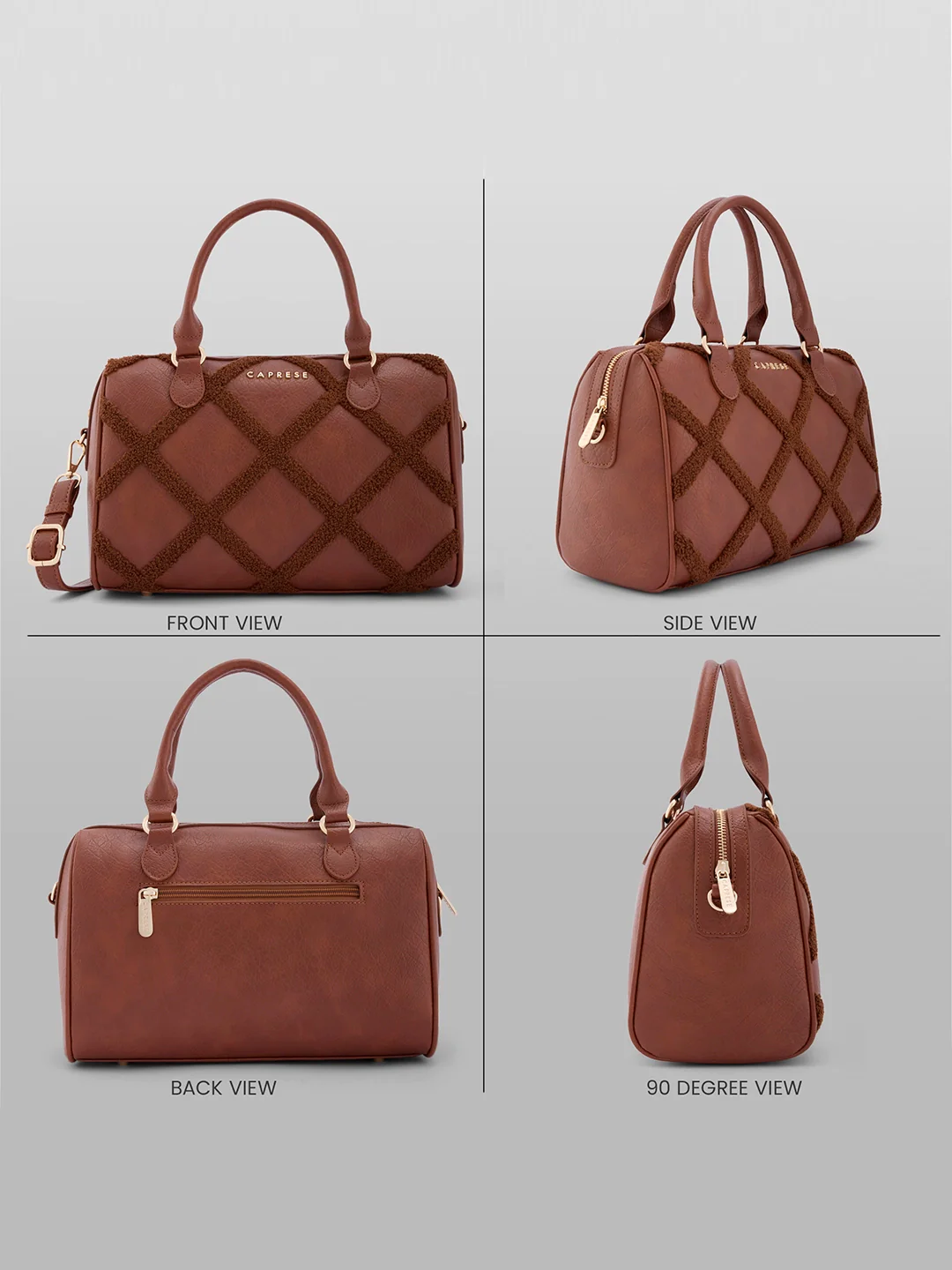 Caprese Athena Medium Tan Satchel Bag - Image 2