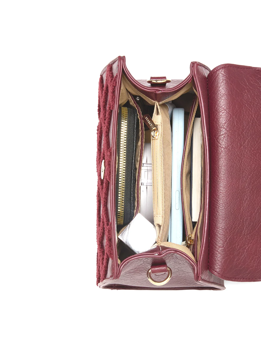 Caprese Athena Small Cherry Lacquer Satchel Bag - Image 13