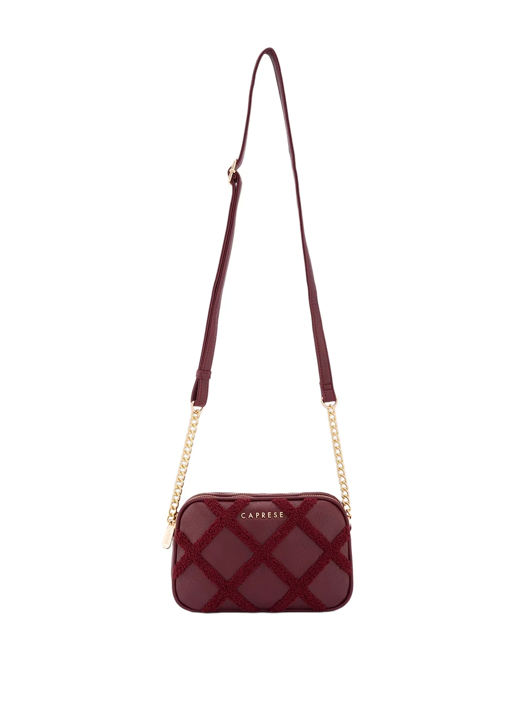 Caprese Athena Small Cherry Lacquer Sling Bag