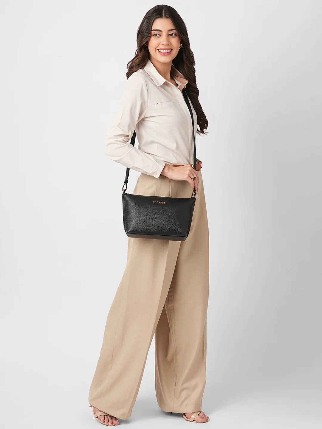 Caprese Aulia Medium Black Sling Bag - Image 7