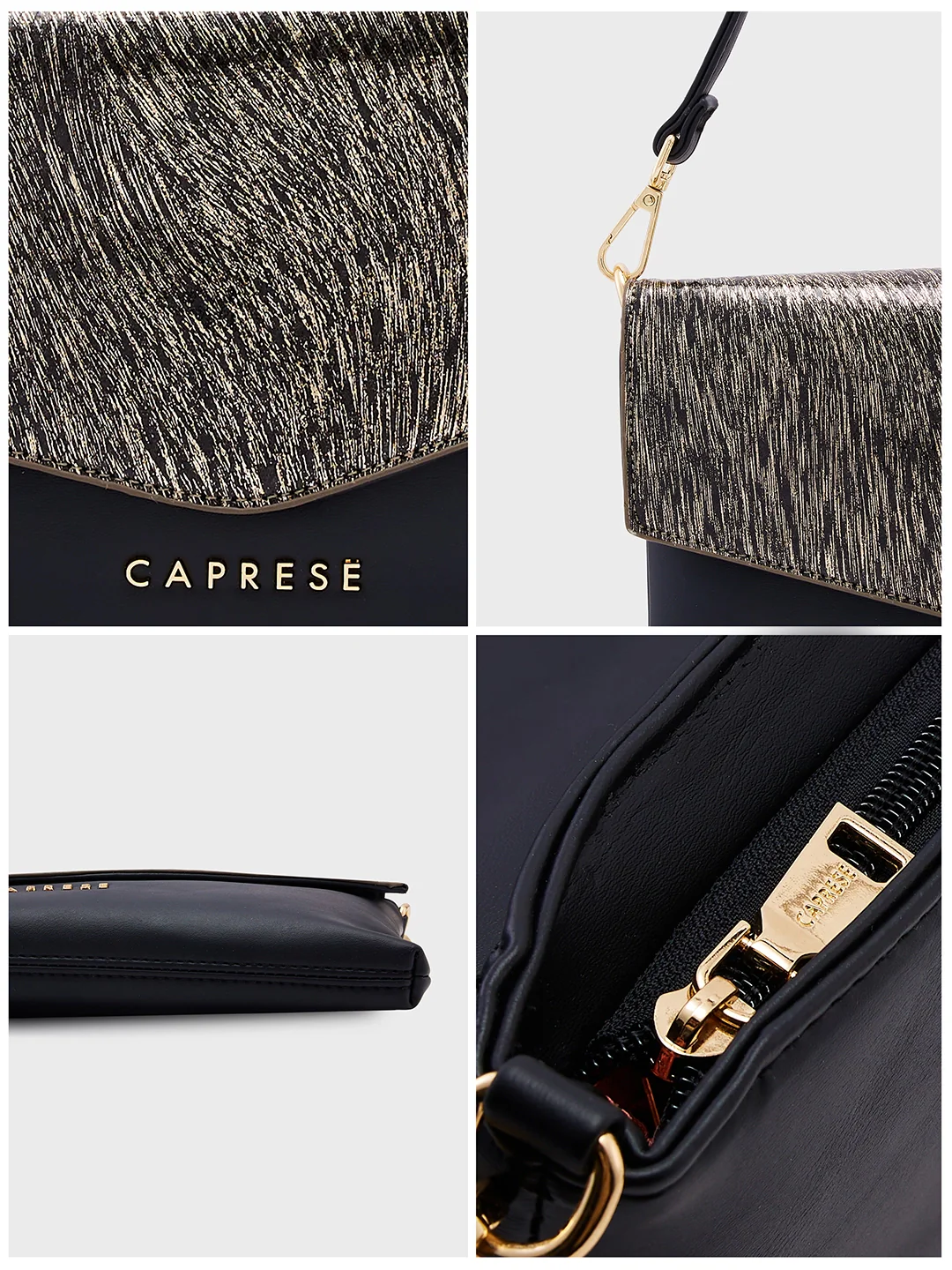 Caprese Ava Large Black Clutch - Image 10