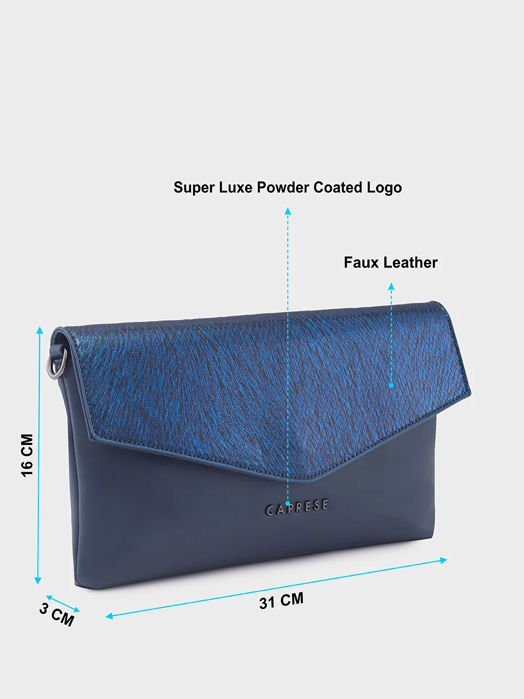 Caprese Ava Large Navy Clutch - Image 5