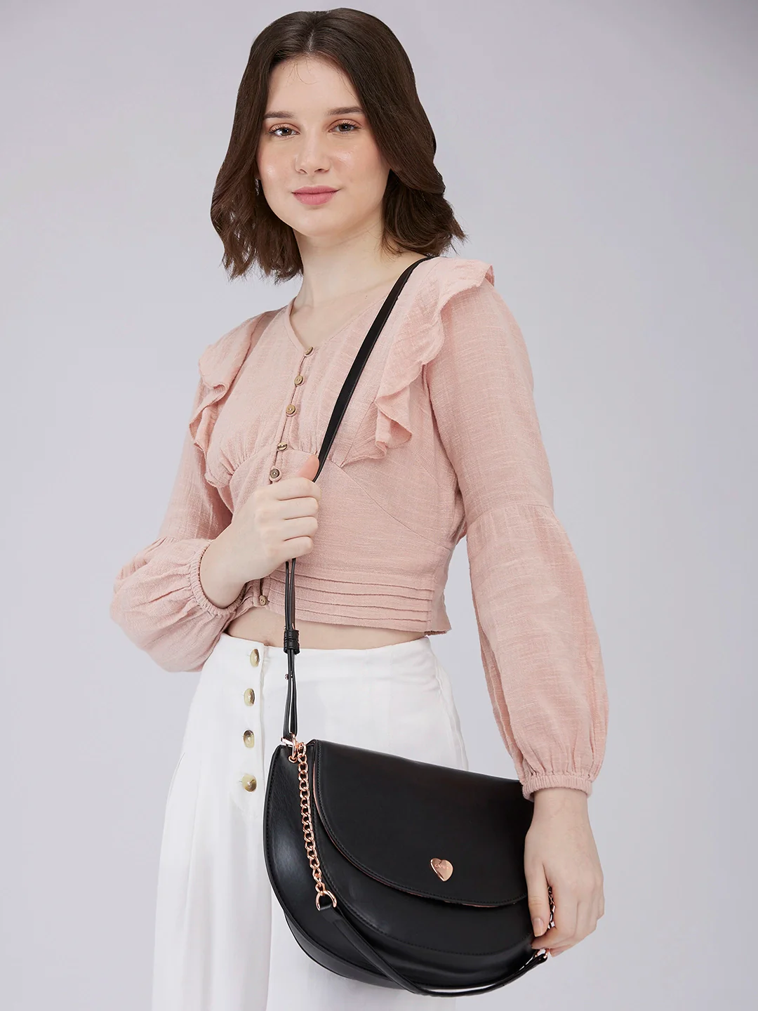 Caprese Ava Large Black Crossbody Bag - Image 13