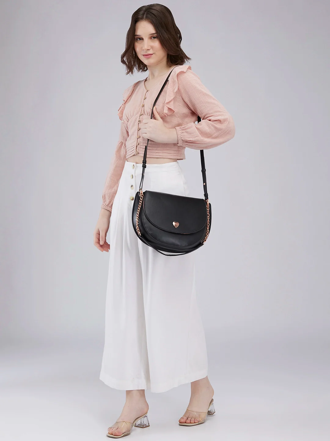 Caprese Ava Large Black Crossbody Bag - Image 2