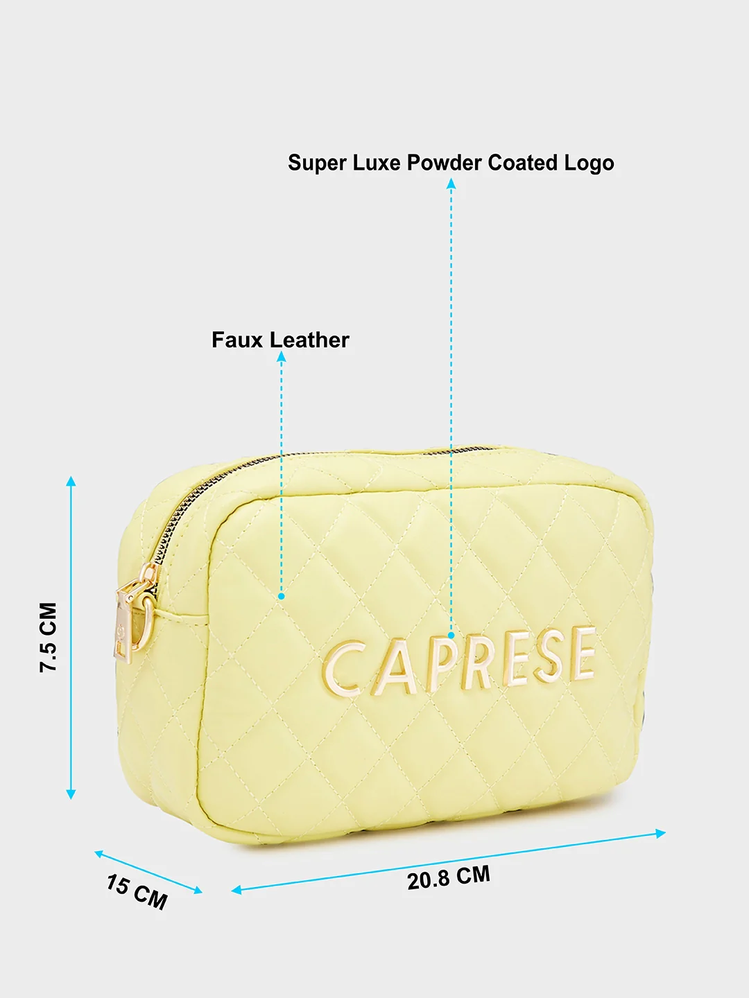 Caprese Ava Small Lemon Yellow Sling Bag - Image 7