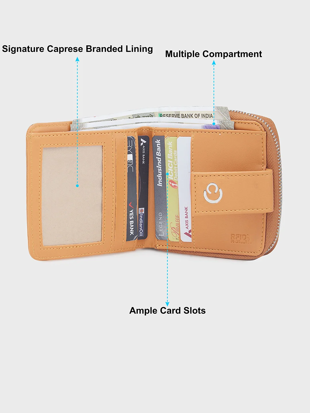 Caprese Avery Small Tan Wallet - Image 12