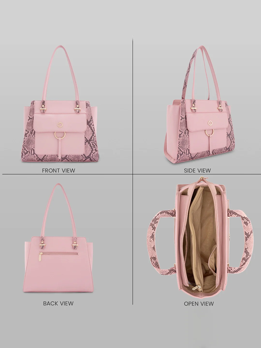 Caprese Bambi Large Blush Satchel Bag - Image 4