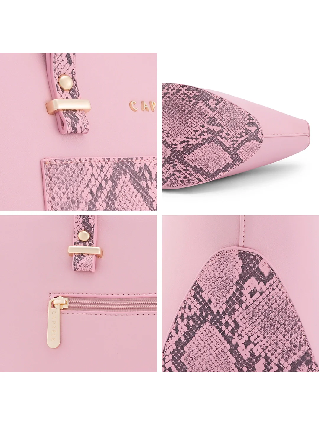Caprese Bambi Large Blush Tote Bag - Image 3