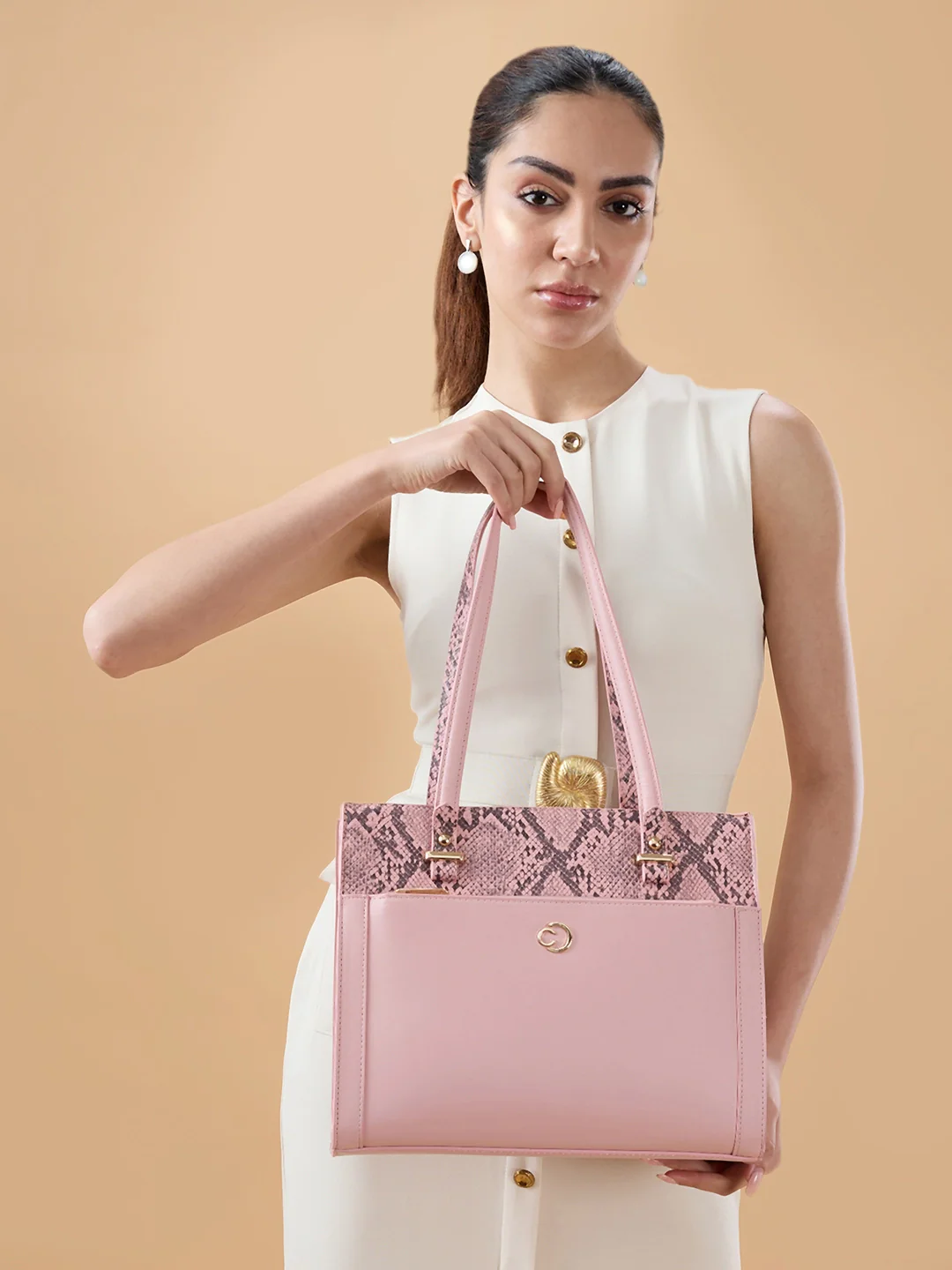 Caprese Bambi Medium Blush Satchel Bag - Image 2