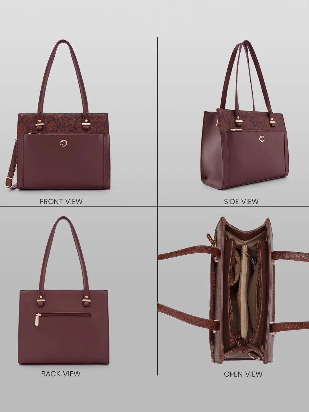 Caprese Bambi Medium Brown Satchel Bag - Image 4