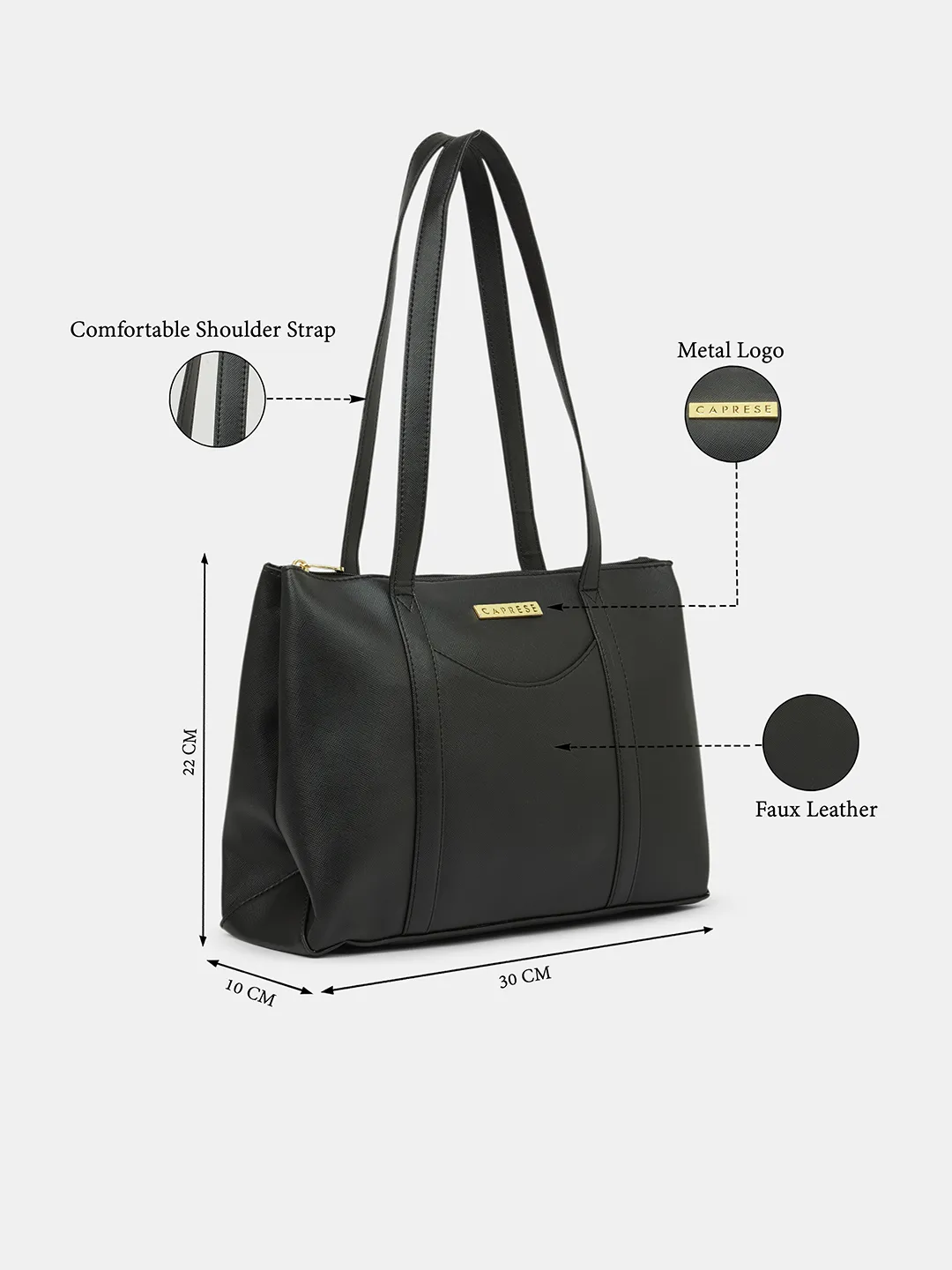 Caprese  Basil Small Black Tote Bag - Image 8