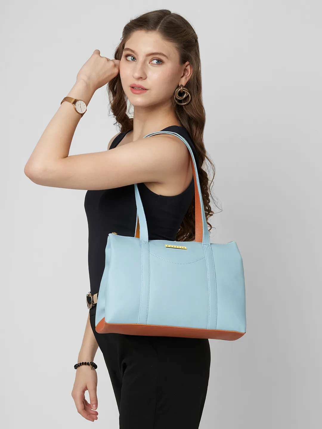 Caprese  Basil Small Powder Blue Tote Bag - Image 2