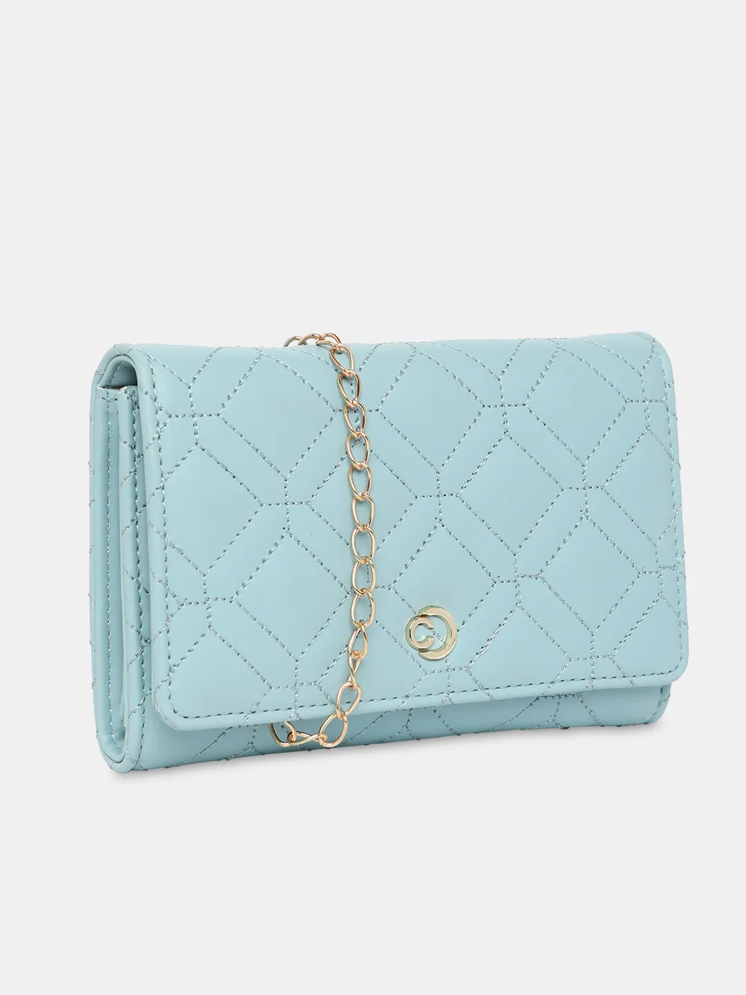 Caprese Berdine Large Blue Flapover Wallet - Image 5