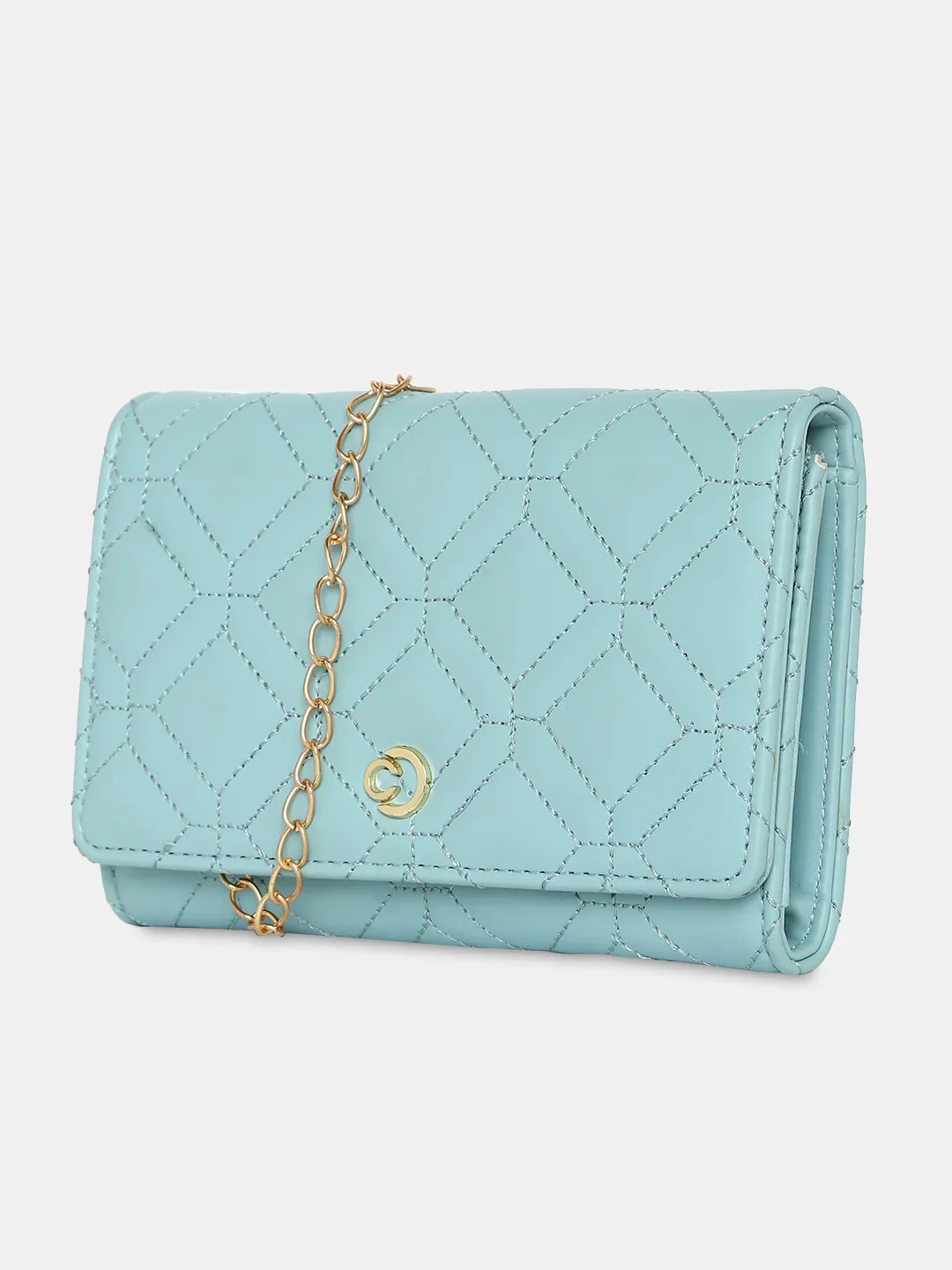 Caprese Berdine Large Blue Flapover Wallet - Image 6