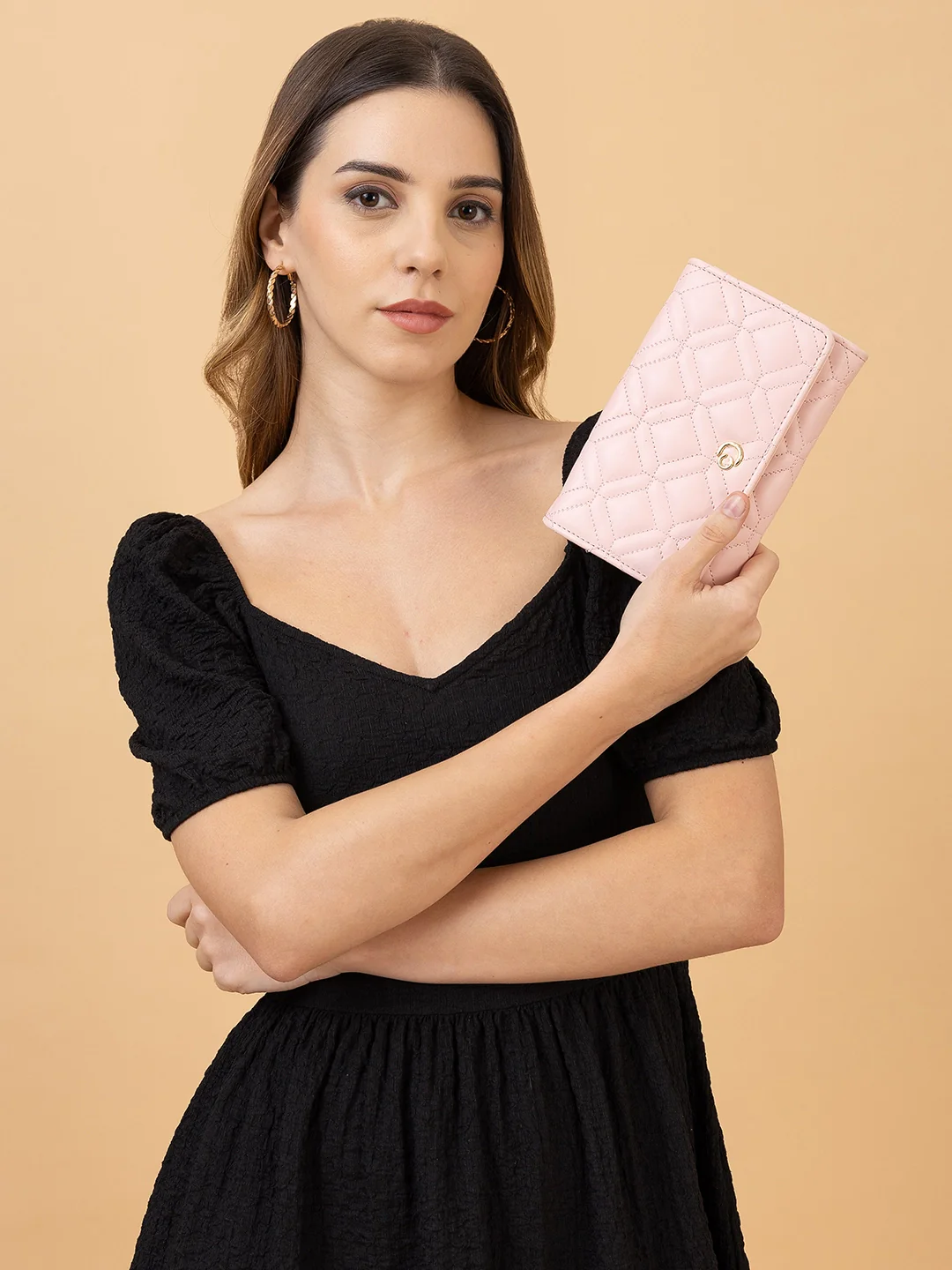Caprese Berdine Large Blush Flapover Wallet - Image 2