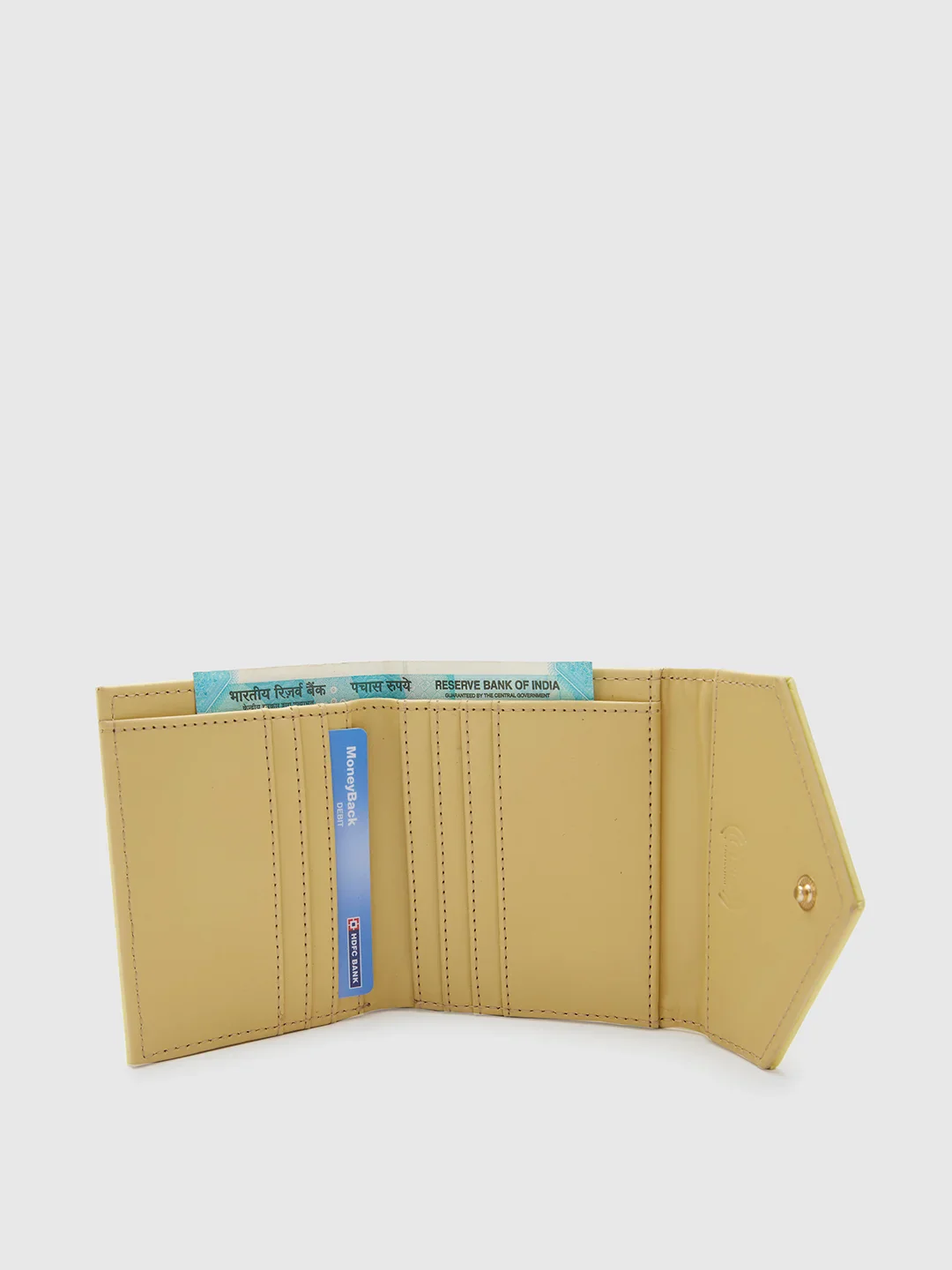 Caprese Bertha Medium Champagne Gold Clutch - Image 10