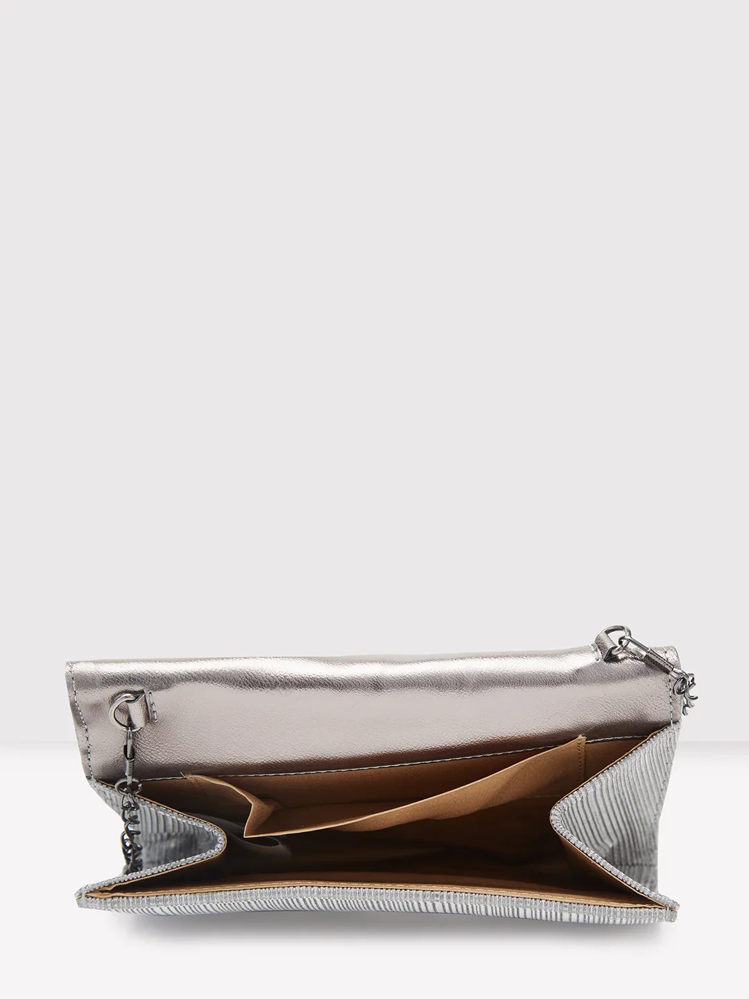 Caprese Bertha Medium Pewter Clutch - Image 11