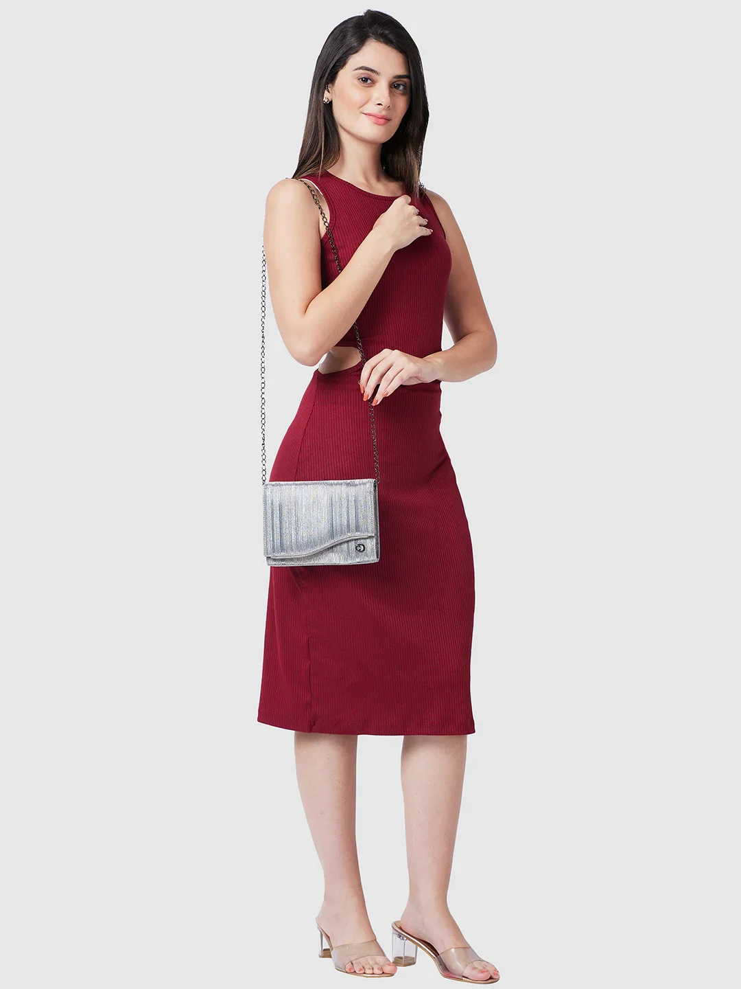Caprese Bertha Medium Pewter Clutch - Image 3