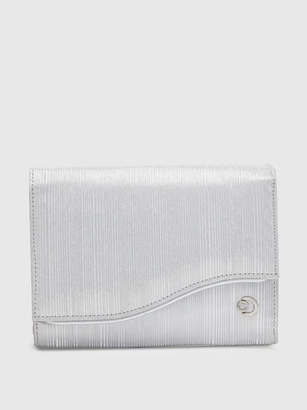 Caprese Bertha Medium Silver Clutch